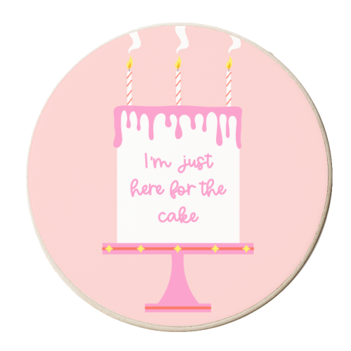 I'm Just Here For The Cake - personalised beer coaster by Adam Regester