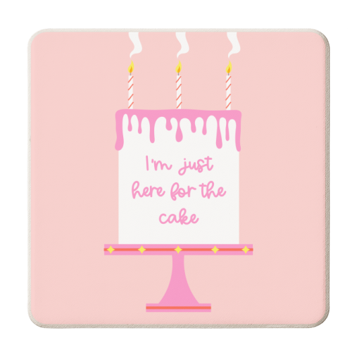 I'm Just Here For The Cake - personalised beer coaster by Adam Regester