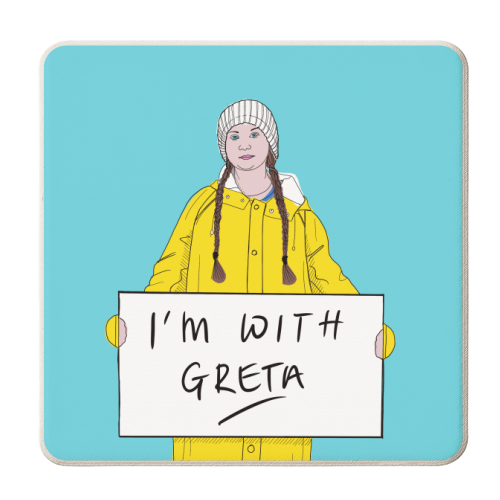 I'm with Greta - personalised beer coaster by Adam Regester