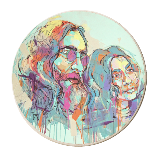 Imagine - personalised beer coaster by Laura Selevos
