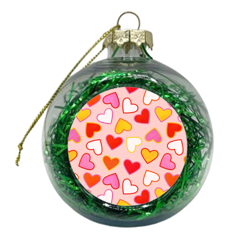 In Love - Hearts Pattern - xmas bauble by Ania Wieclaw