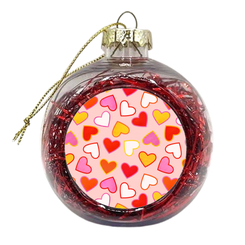 In Love - Hearts Pattern - xmas bauble by Ania Wieclaw
