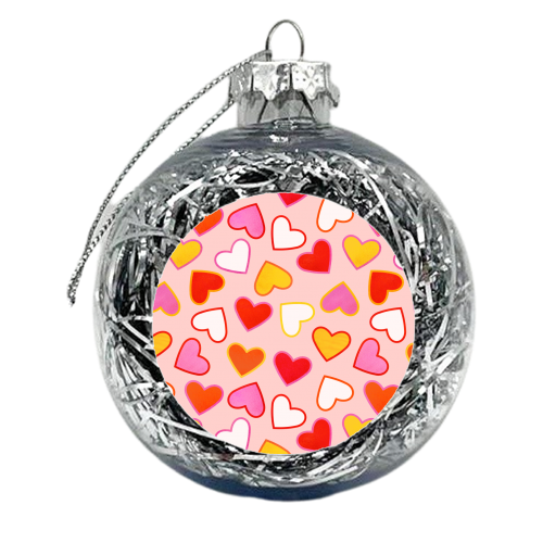 In Love - Hearts Pattern - xmas bauble by Ania Wieclaw