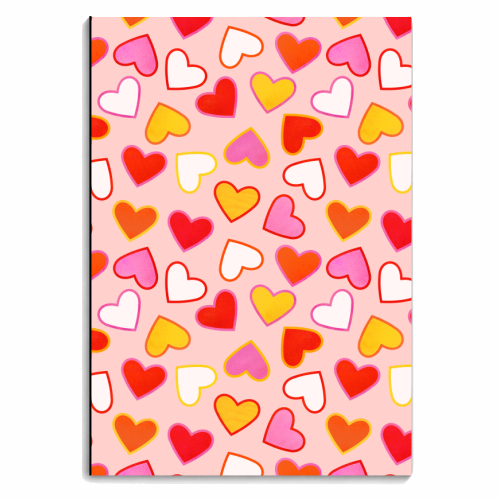 In Love - Hearts Pattern - personalised A4, A5, A6 notebook by Ania Wieclaw