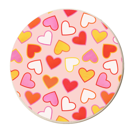 In Love - Hearts Pattern - personalised beer coaster by Ania Wieclaw
