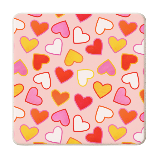 In Love - Hearts Pattern - personalised beer coaster by Ania Wieclaw