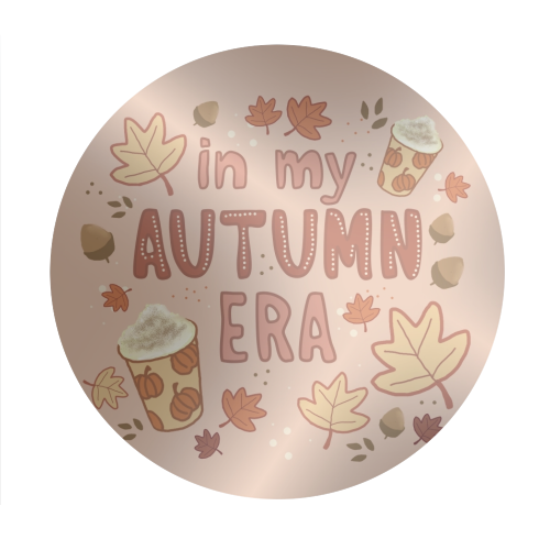 In my Autumn Era - Circle Sticker by Giddy Kipper