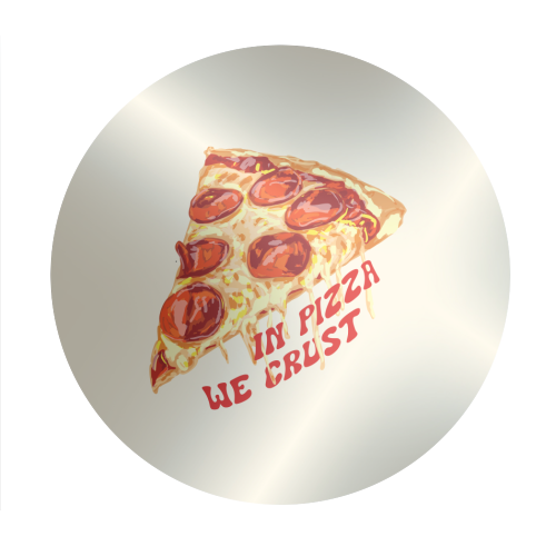 In Pizza We Crust - Pepperoni Slice - Circle Sticker by EZbie