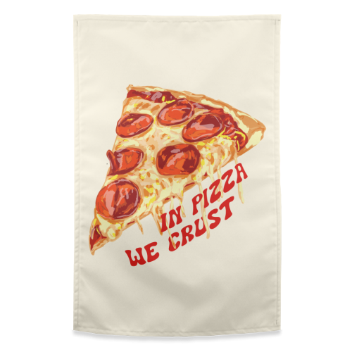 In Pizza We Crust - Pepperoni Slice - funny tea towel by EZbie