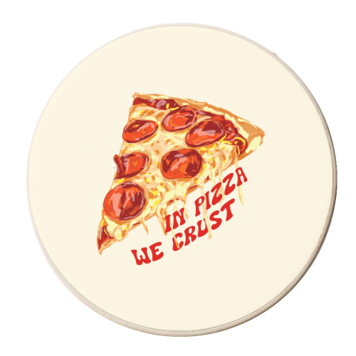 In Pizza We Crust - Pepperoni Slice - personalised beer coaster by EZbie