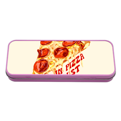 In Pizza We Crust - Pepperoni Slice - tin pencil case by EZbie