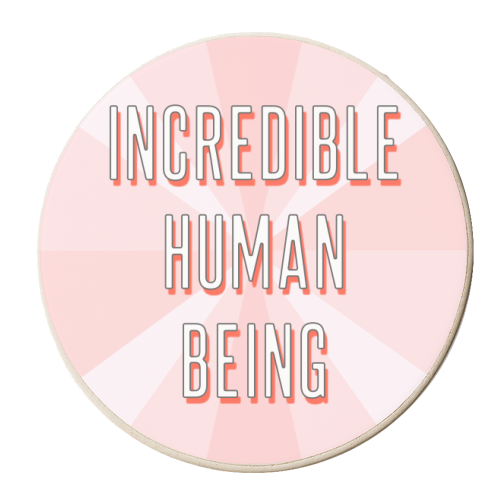 Incredible Human Being - personalised beer coaster by Adam Regester