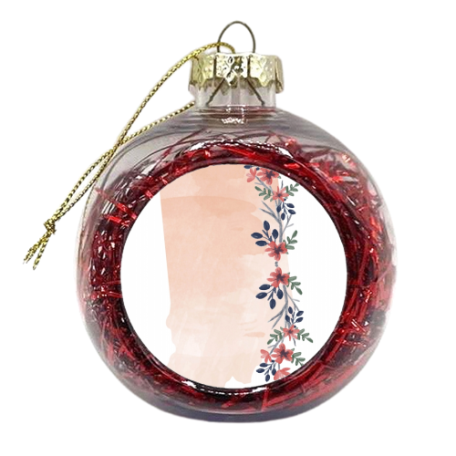 Indiana Floral Watercolor State - xmas bauble by Toni Scott
