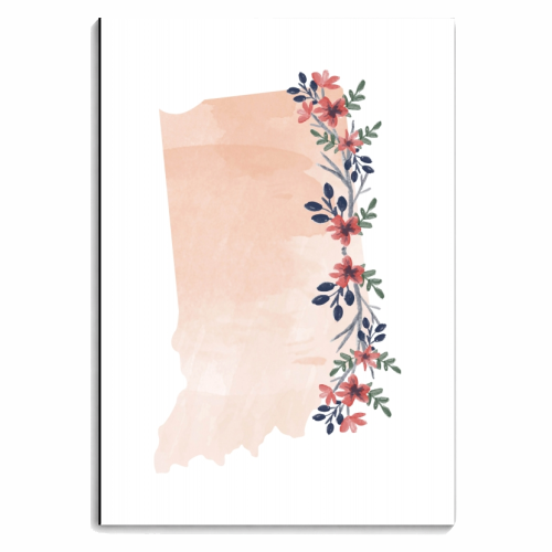 Indiana Floral Watercolor State - personalised A4, A5, A6 notebook by Toni Scott