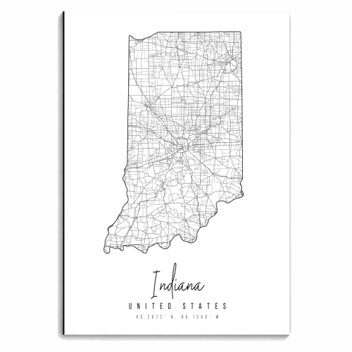 Indiana Minimal Street Map - personalised A4, A5, A6 notebook by Toni Scott