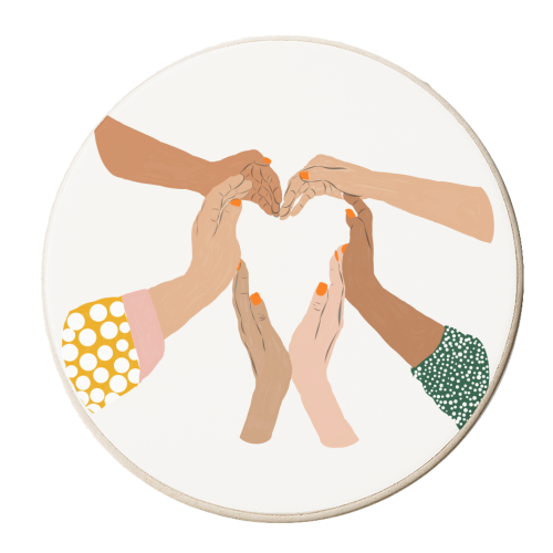 Indiscrimination | Anti-Racism Painting | Unity Illustration | Women Empowerment Growth Mindset - personalised beer coaster by Uma Prabhakar Gokhale