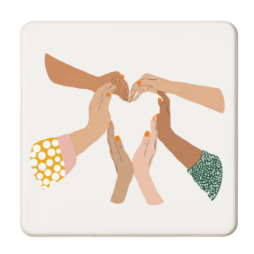 Indiscrimination | Anti-Racism Painting | Unity Illustration | Women Empowerment Growth Mindset - personalised beer coaster by Uma Prabhakar Gokhale