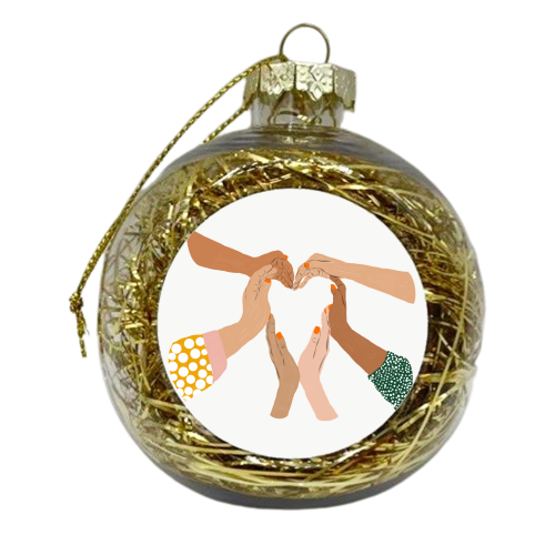 Indiscrimination | Anti-Racism Painting | Unity Illustration | Women Empowerment Growth Mindset - xmas bauble by Uma Prabhakar Gokhale