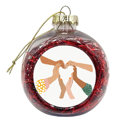 Indiscrimination | Anti-Racism Painting | Unity Illustration | Women Empowerment Growth Mindset - xmas bauble by Uma Prabhakar Gokhale
