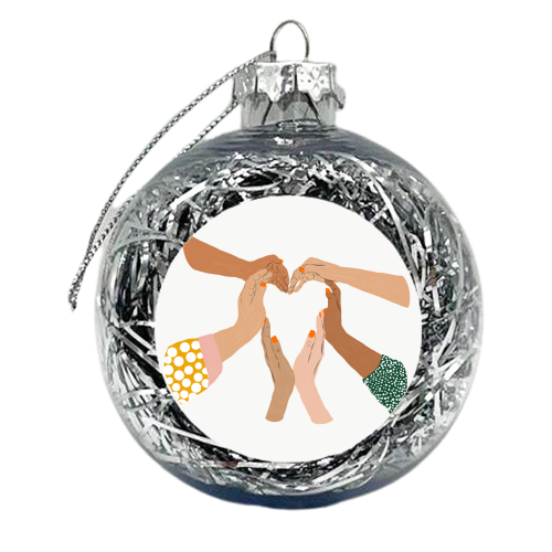 Indiscrimination | Anti-Racism Painting | Unity Illustration | Women Empowerment Growth Mindset - xmas bauble by Uma Prabhakar Gokhale