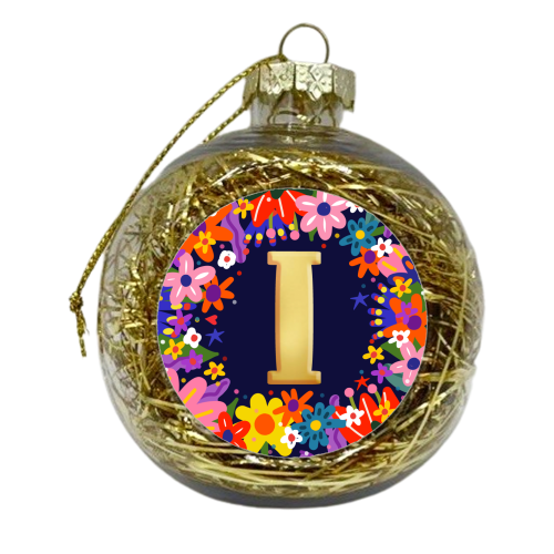 INITIAL I - xmas bauble by Nichola Cowdery