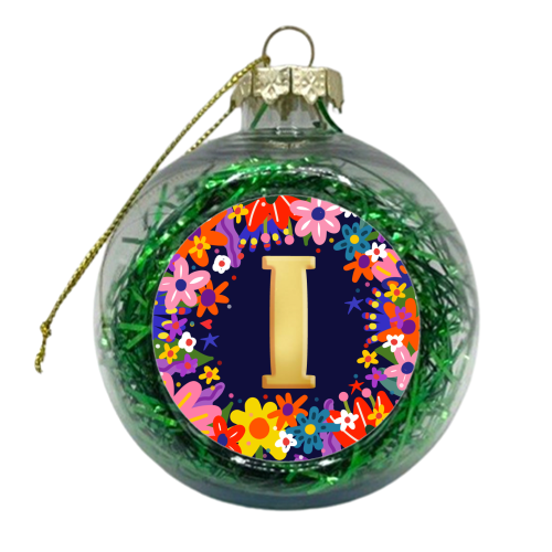 INITIAL I - xmas bauble by Nichola Cowdery