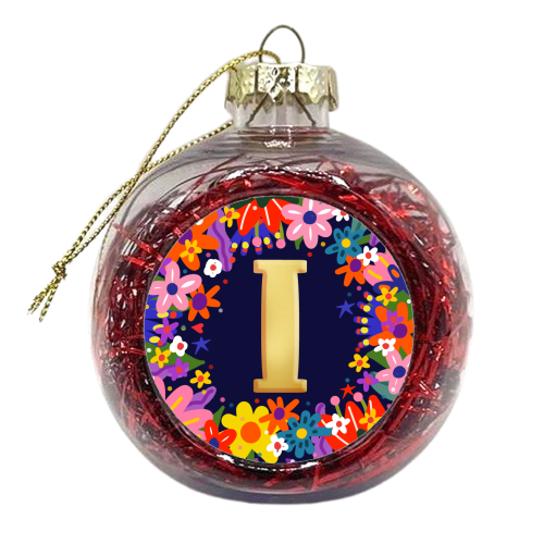 INITIAL I - xmas bauble by Nichola Cowdery