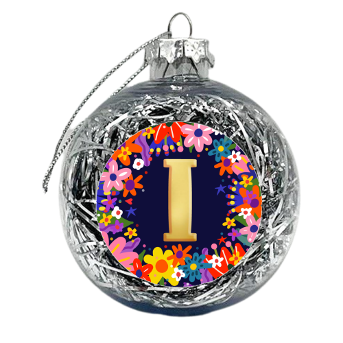 INITIAL I - xmas bauble by Nichola Cowdery