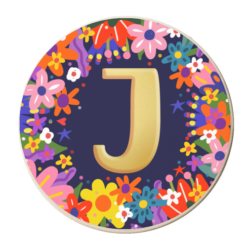 INITIAL    J - personalised beer coaster by Nichola Cowdery