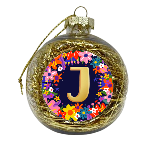 INITIAL    J - xmas bauble by Nichola Cowdery