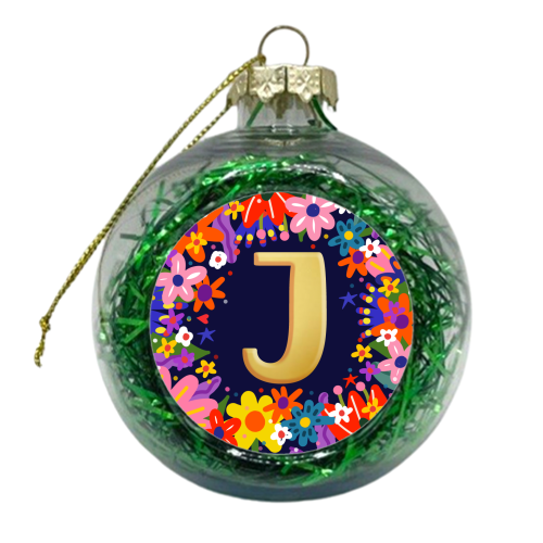 INITIAL    J - xmas bauble by Nichola Cowdery
