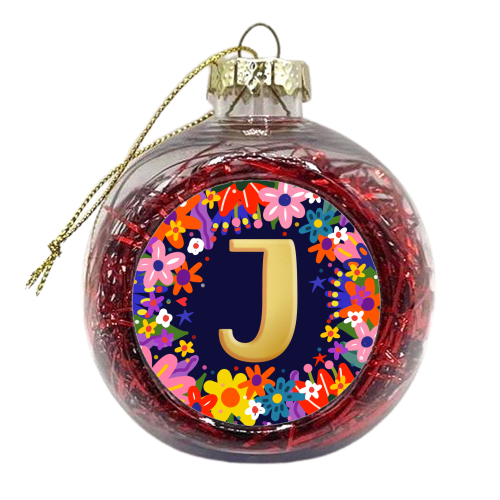 INITIAL    J - xmas bauble by Nichola Cowdery