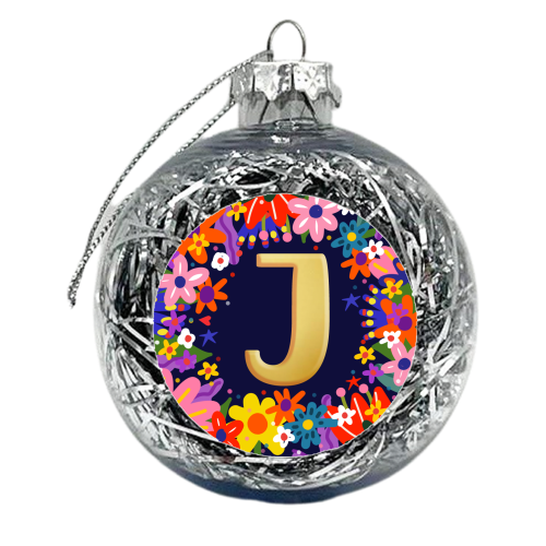 INITIAL    J - xmas bauble by Nichola Cowdery
