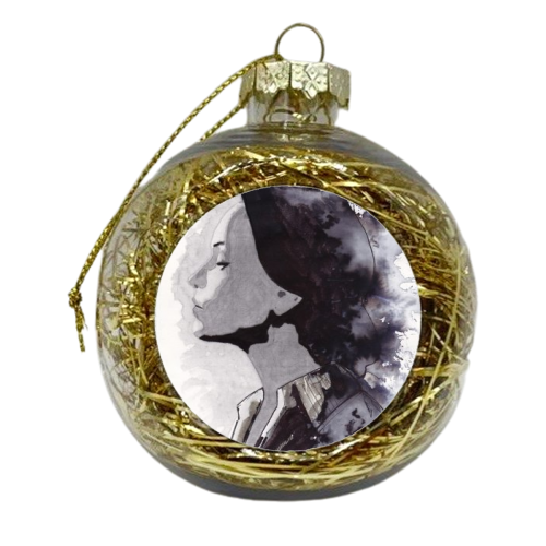 Ink Portrait  - xmas bauble by Lorenzo Yianni
