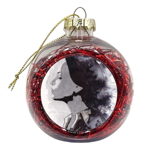 Ink Portrait  - xmas bauble by Lorenzo Yianni