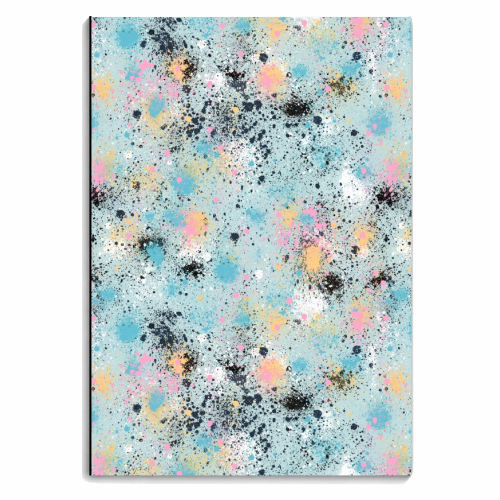 Ink Splatter Blue Pink - personalised A4, A5, A6 notebook by Ninola Design