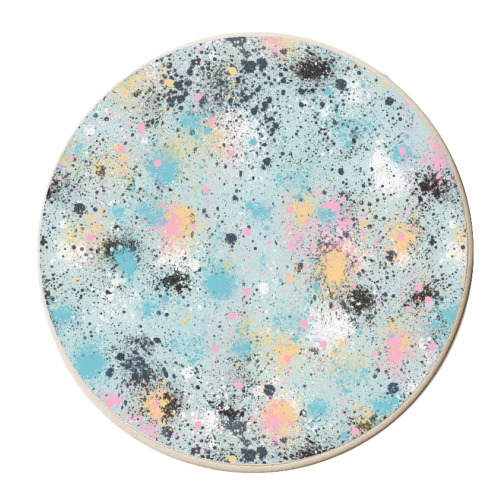 Ink Splatter Blue Pink - personalised beer coaster by Ninola Design