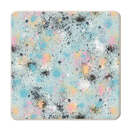 Ink Splatter Blue Pink - personalised beer coaster by Ninola Design