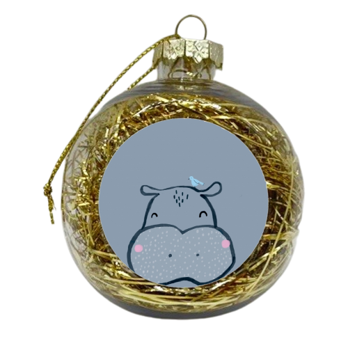 Inky hippo - xmas bauble by lauradidthis