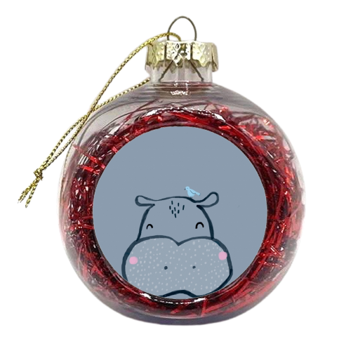 Inky hippo - xmas bauble by lauradidthis