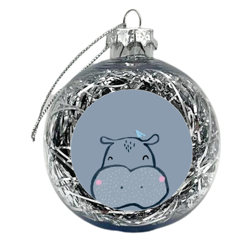 Inky hippo - xmas bauble by lauradidthis