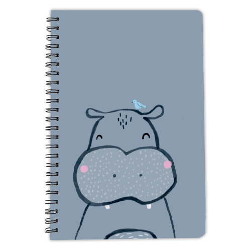 Inky hippo - personalised A4, A5, A6 notebook by lauradidthis