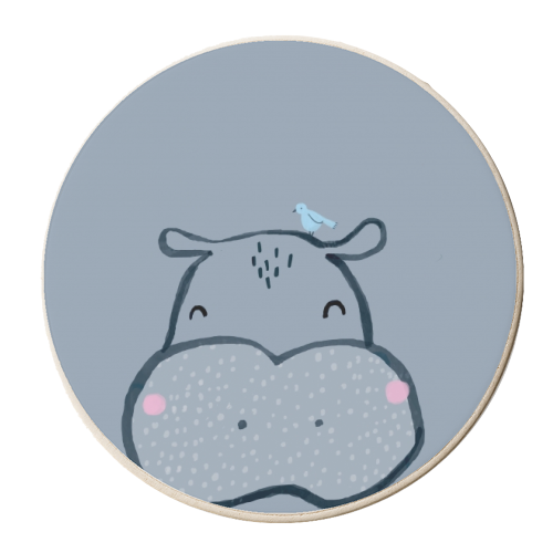 Inky hippo - personalised beer coaster by lauradidthis