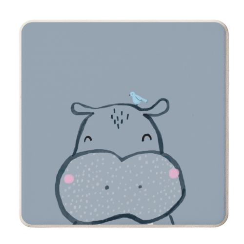 Inky hippo - personalised beer coaster by lauradidthis