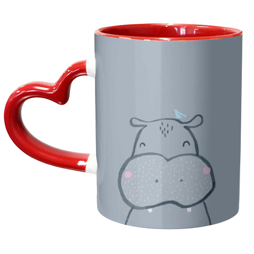 Inky hippo - unique mug by lauradidthis