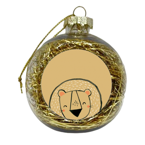 Inky lion - xmas bauble by lauradidthis