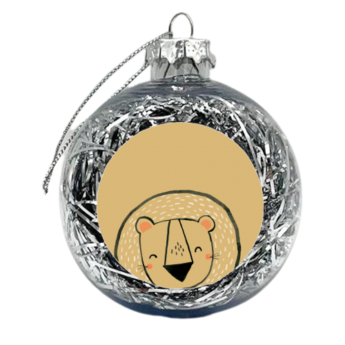 Inky lion - xmas bauble by lauradidthis