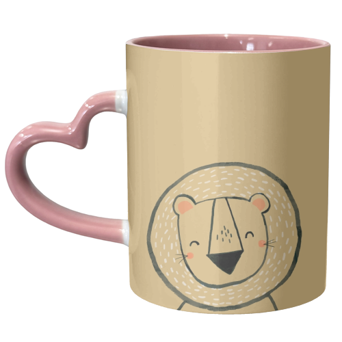 Inky lion - unique mug by lauradidthis