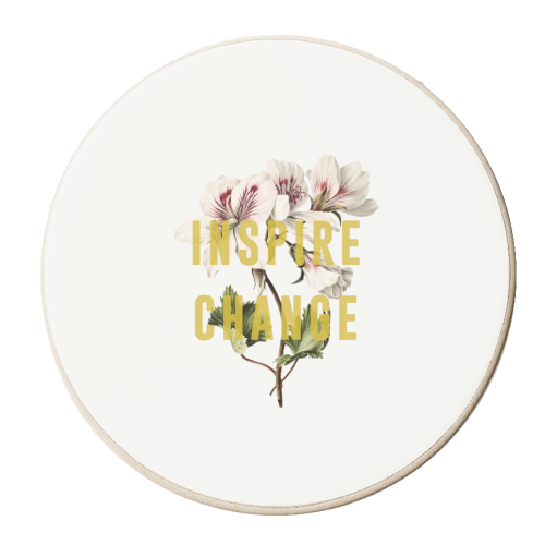 Inspire Change - personalised beer coaster by The 13 Prints