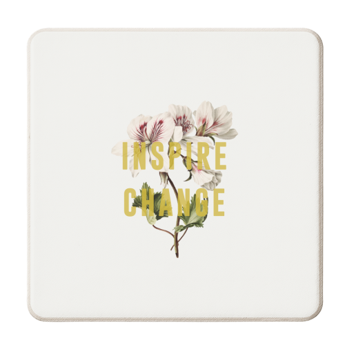 Inspire Change - personalised beer coaster by The 13 Prints